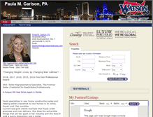 Tablet Screenshot of paulacarlson.watsonrealtycorp.com